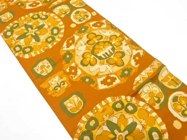 JAPANESE FUKURO OBI / WOVEN ABSTRACT FLOWER